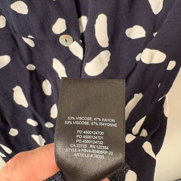 Aritzia Wilfred Capulet Button Front Bustier Mini Dress Navy White Size XS - Picture 8 of 8